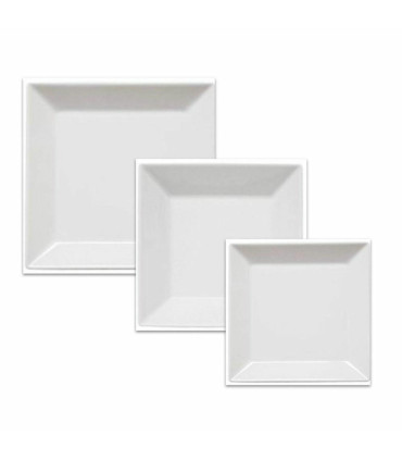 Cuadrado Blanco - Juego De Vajilla X 12 Piezas Porcelana Oxford