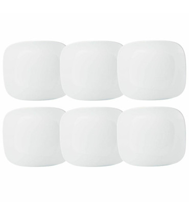 Shift Blanco - Set X 6 Platos Playos 28x24 Cm Oxford Porcelana