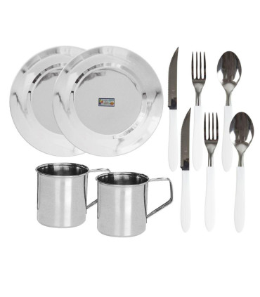 Set X 2 Vajilla Aire Libre Acero Inoxidable
