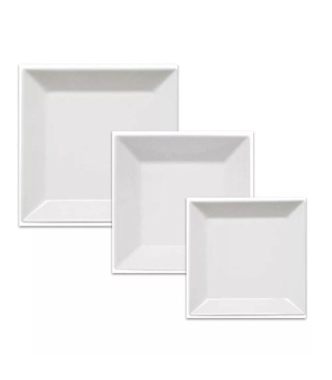 Cuadrado Blanco - Juego De Vajilla X 18 Piezas Porcelana Oxford