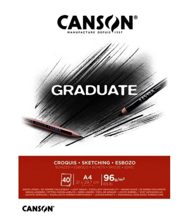 Block Canson Graduate Croquis 96g. A4 40 Hojas