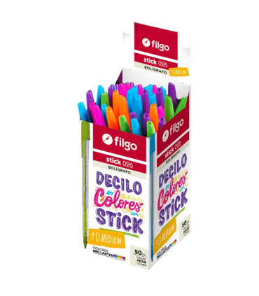 Boligrafo Filgo Stick 1.0 Medio X50 Unidades