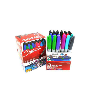 Sharpie Marcadores Finos En Exhibidor X24