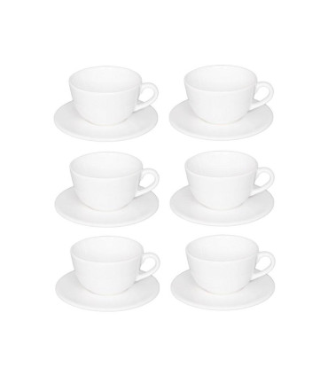 Tazas De Te 220 Cc Con Plato Oxford Set X6 - Unni White