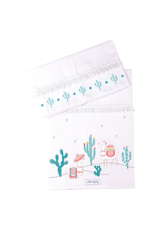 Juego De Sábanas Bordado Confetti 'llamas' ~ Rosa - Cuna Colecho | Catre | Moisés