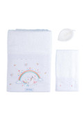 Juego De Toallon & Toallita Bordado Confetti 'unicornio' -