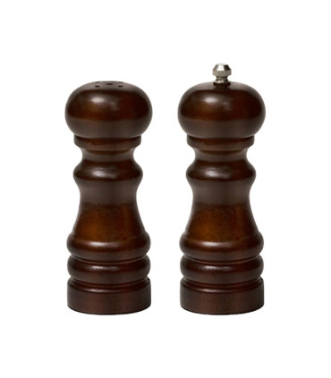 Pimentero 12.5 Cm De Madera Oscura Set Salero