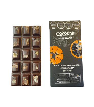 Tableta De Chocolate Semiamargo Con Naranja 100 Gr