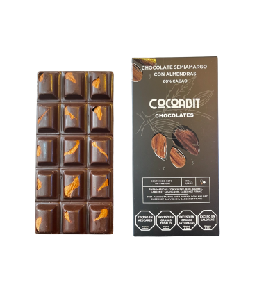 Tableta De Chocolate Semiamargo Con Almendras 100 Gr