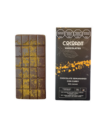 Tableta De Chocolate Semiamargo Con Curry 80 Gr