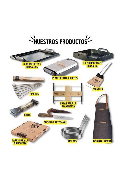 Planchetta + Espátula + Patas + Tapas + Eco Bolsa De Regalo!