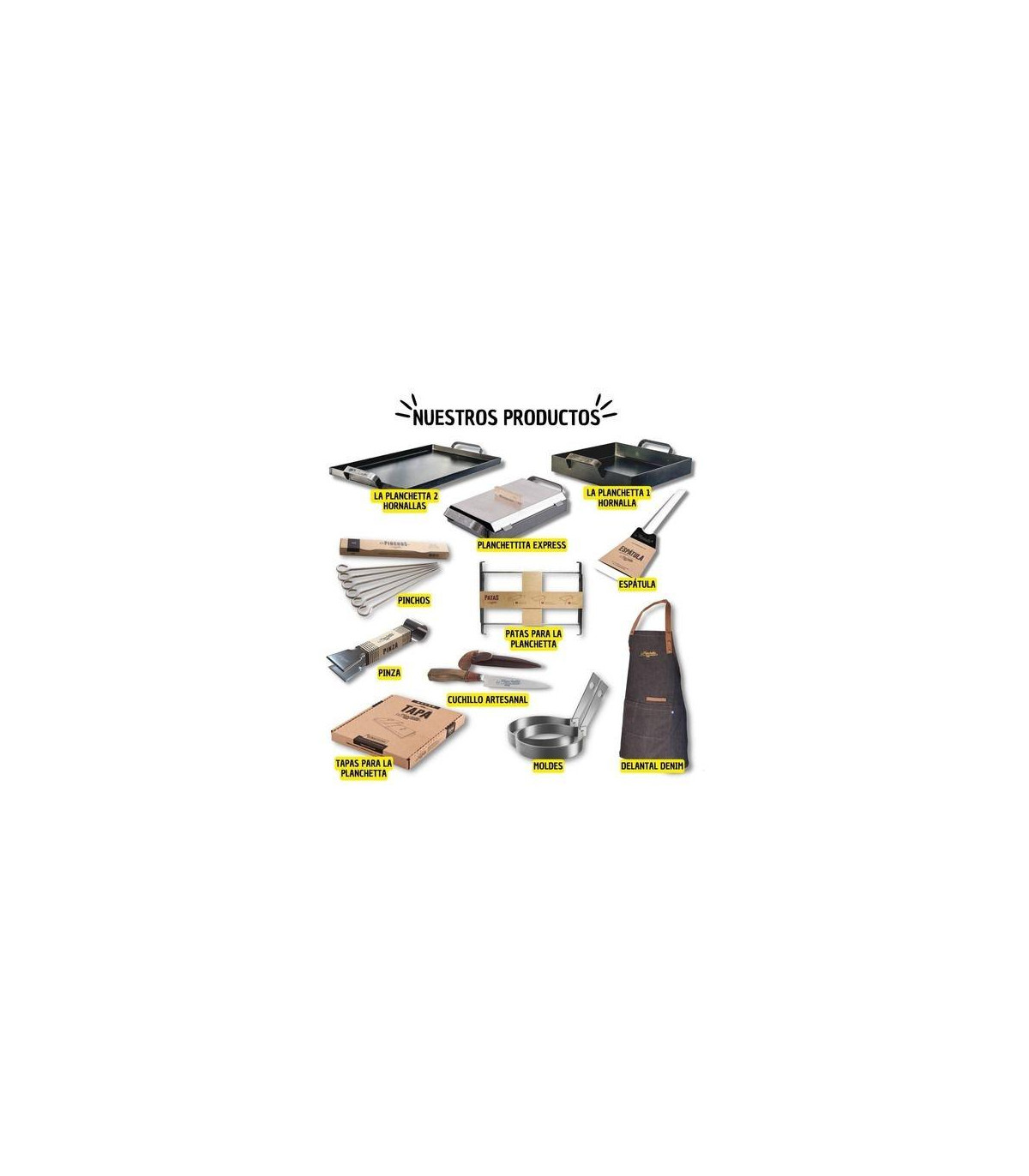 Planchetta + Tapas + Patas + Espátula + Pinchos+pinza+moldes