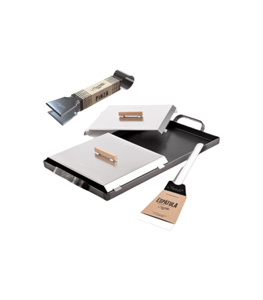 Planchetta De 2 Hornallas + Espátula + Set De Tapas + Pinza