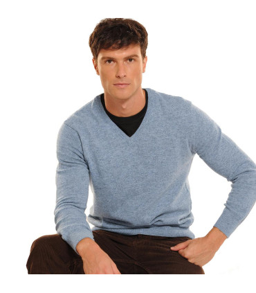 Sweater De Lana Derby Celeste