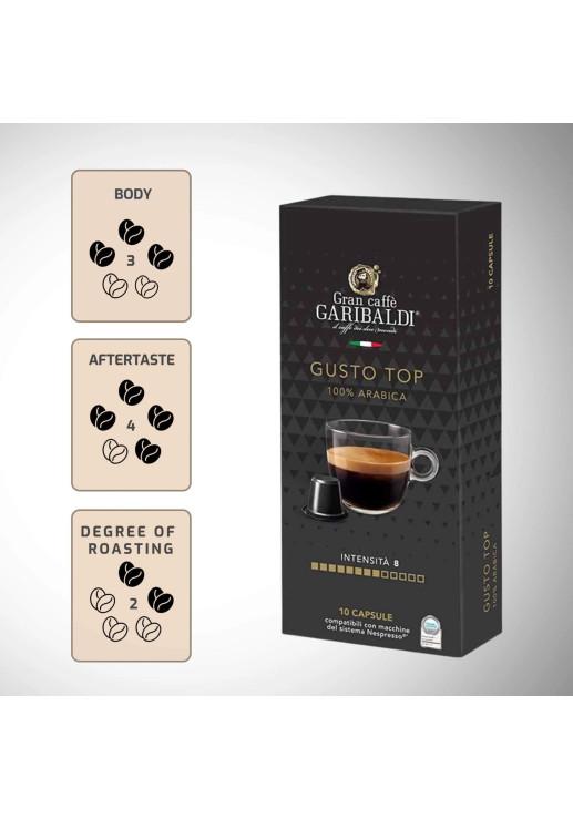 Cápsulas Gusto Top X 10 Nespresso Garibaldi