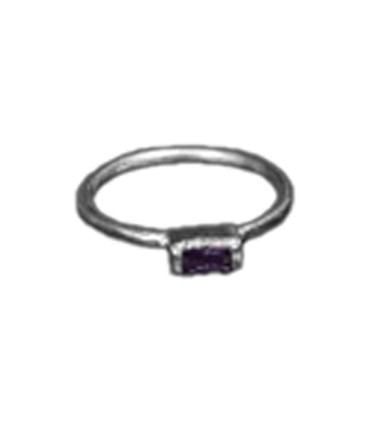 Anillo De Plata Con Piedra - Violeta