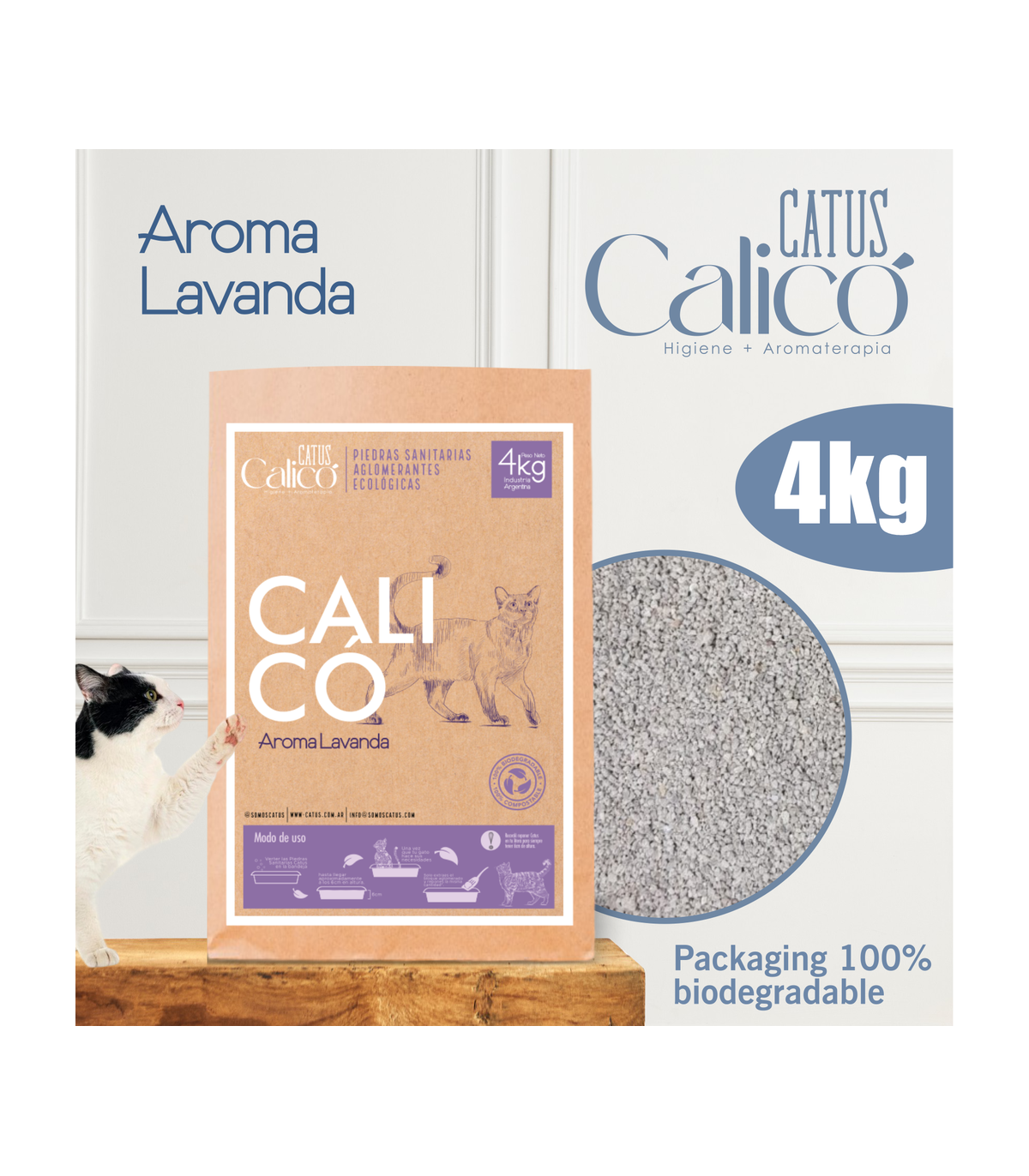 Piedras Sanitarias Aglomerantes Aroma A Lavanda Catus Calicó X 4 Kg
