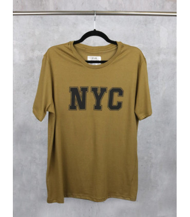Remera Hombre Estampada Verde Escote Redondo