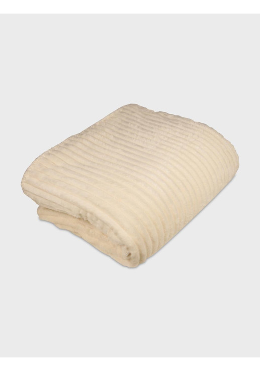 Manta Stripe Natural Polar Con Corderito 130x160