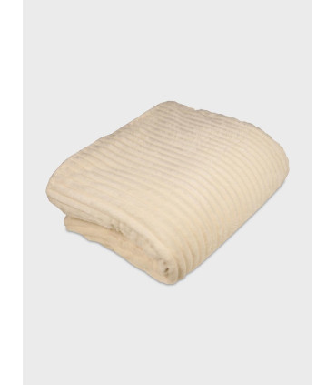 Manta Stripe Natural Polar Con Corderito 130x160