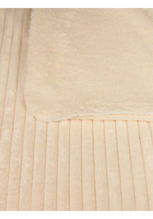 Manta Stripe Natural Polar Con Corderito 130x160