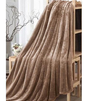Manta Beige Queen Flannel