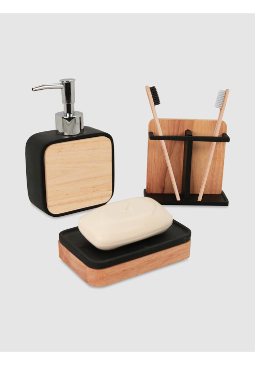 Dispenser Jabon Liquido Wood Negro