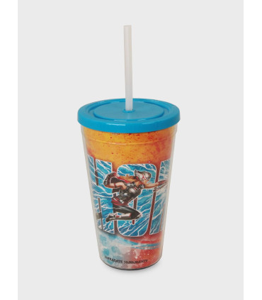 Vaso Acrílico Thor 450ml Tapa Y Sorbete