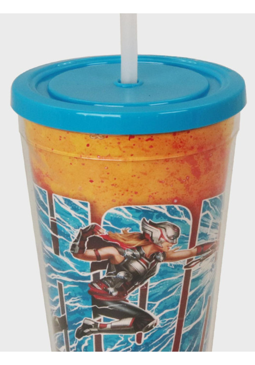 Vaso Acrílico Thor 450ml Tapa Y Sorbete