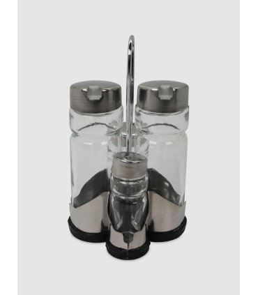 Set Aceitera Y Vinagrera Steel 4 Piezas