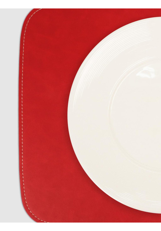 Individual Ecocuero Reversible Rojo/negro