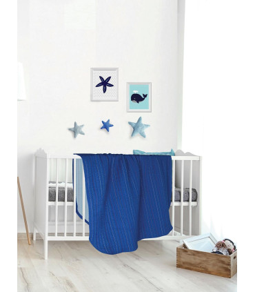 Quilt Cuna Reversible Azul