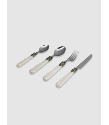 Set Cubiertos Blanco Creta