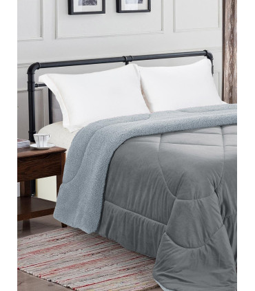 Acolchado Queen Gris Suede