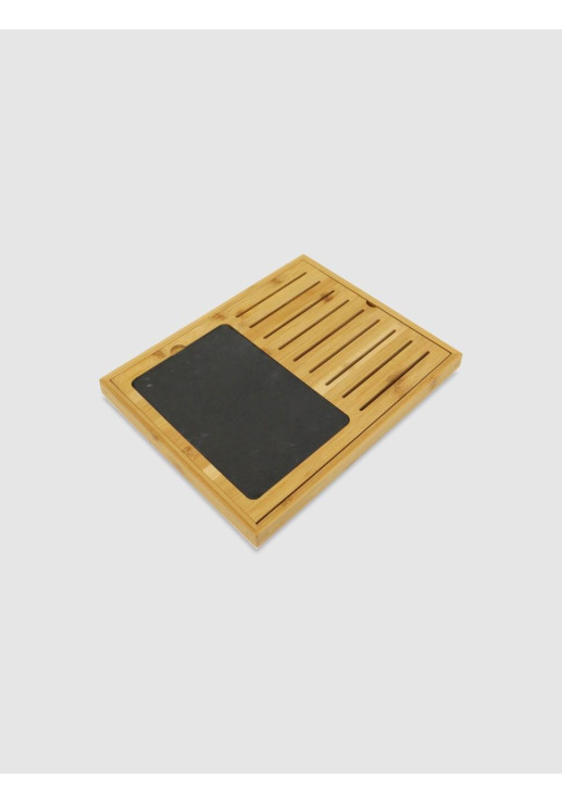 Tabla Bamboo Ranuras Pizarra 35x28cm