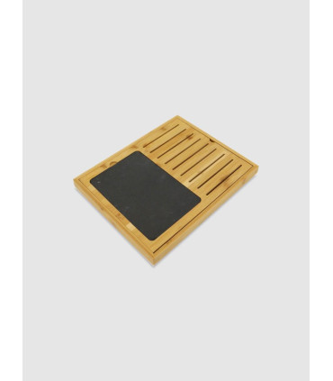 Tabla Bamboo Ranuras Pizarra 35x28cm