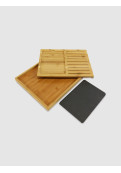 Tabla Bamboo Ranuras Pizarra 35x28cm