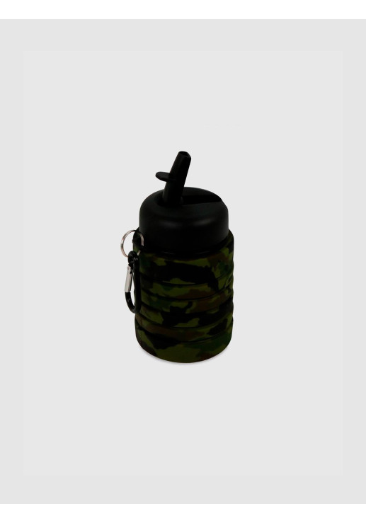 Botella Plegable Verde Camuflada Silicona 550ml