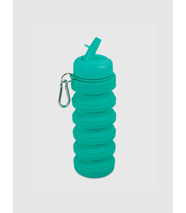 Botella Plegable Anillo Verde Silicona 550ml