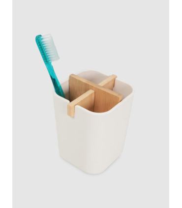Organizador Porta Cepillo Dientes Bambú