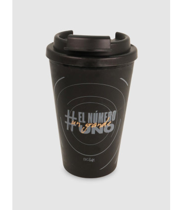 Vaso Térmico Negro Plata Tapa Click