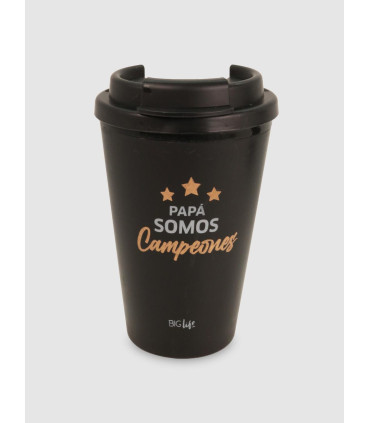 Vaso Térmico Negro Oro Tapa Click