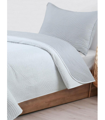 Quilt Blanco/gris Twin Reversible