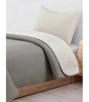 Quilt Natural/visón Twin Reversible