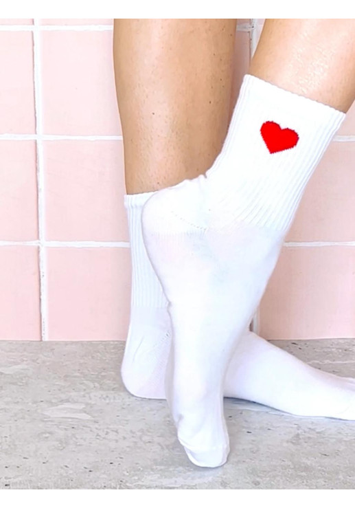 Medias Largas Heart Blanca Woman