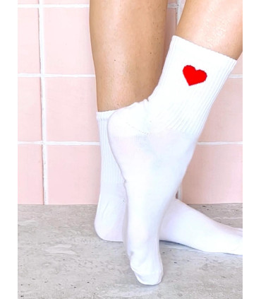 Medias Largas Heart Blanca Woman