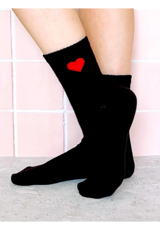 Medias Largas Heart Negra Woman
