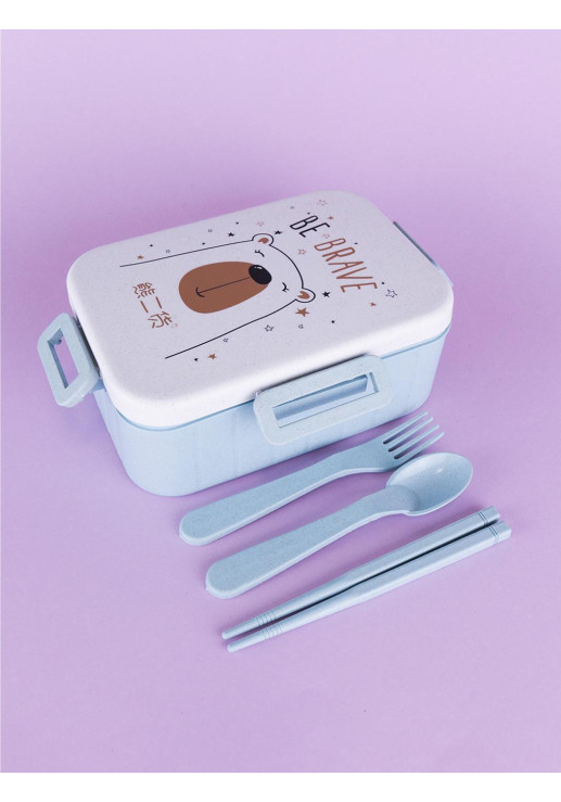 Vianda Infantil Bear Con Cubiertos Libre Bpa