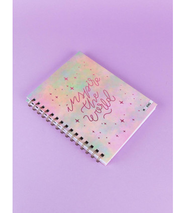Cuaderno Glitter C/espiral World 16x21