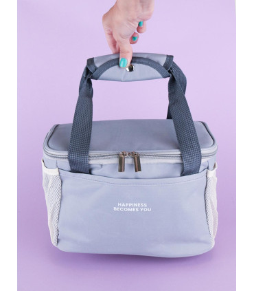 Bolso Lunchera Térmico Happiness Gris